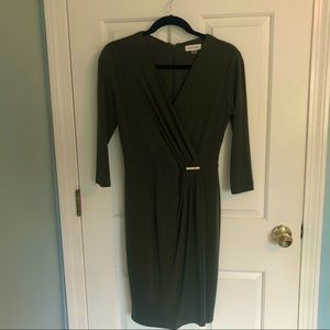 Long sleeve olive dress